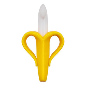 Baby Silicone Training Toothbrush BPA Free Banana Shape Safe Toddle Teether Chew Toys Teething Ring Gift For Infant Baby Chewing